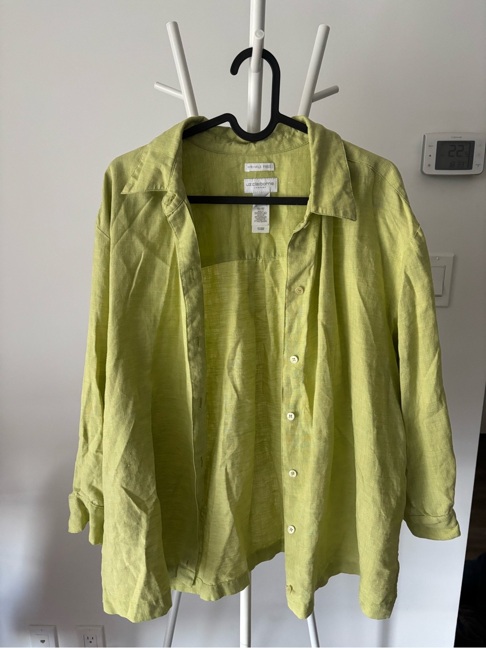 Liz Claiborne Lime Green Linen Shirt